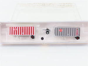 N Scale Athearn ATH10826 McLean Trucking Co. Two 28' Wedge Trailers w/ Dolly
