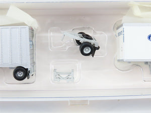 N Scale Athearn 10823 Overnite Transportation Two 28' Wedge Trailers w/ Dolly