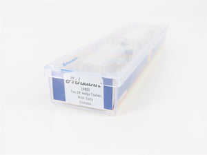 N Scale Athearn 10823 Overnite Transportation Two 28' Wedge Trailers w/ Dolly