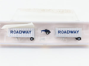 N Scale Athearn 28302 Roadway Two 28' Wedge Trailers w/ Dolly