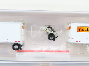 N Scale Athearn ATH10759 Yellow Two 28' Wedge Trailers w/ Dolly