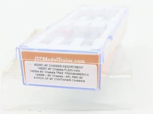 N Scale JTC Jacksonville Terminal Company 402301 40' Container Chassis 6-Pack