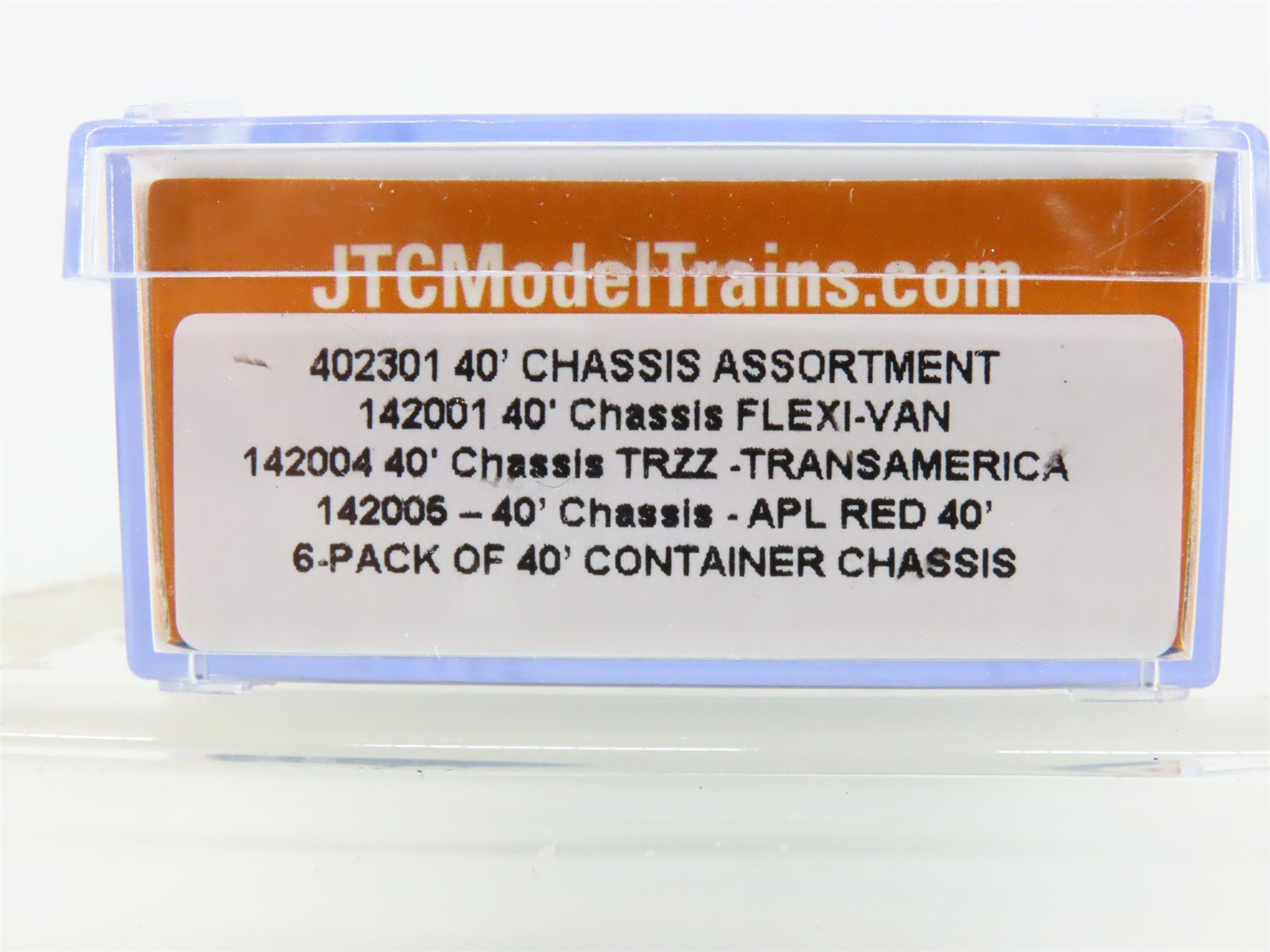 N Scale JTC Jacksonville Terminal Company 402301 40' Container Chassis 6-Pack
