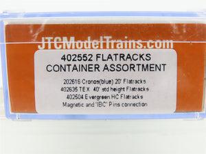 N Scale JTC Jacksonville Terminal Company 402552 Flatracks Container Assortment