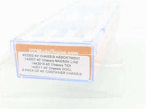 N Scale JTC Jacksonville Terminal Company 402302 40' Container Chassis 6-Pack