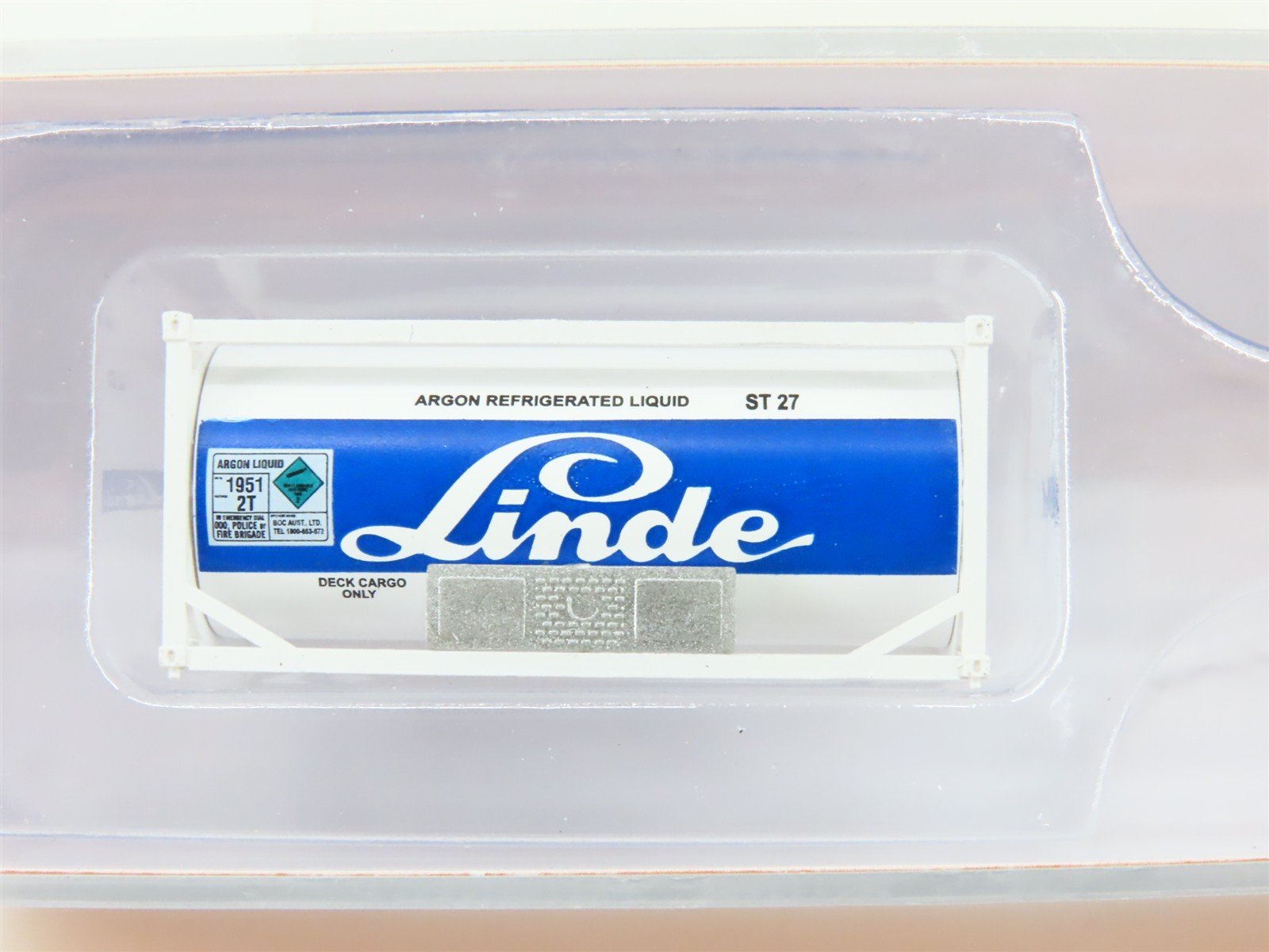 N Scale JTC 205215 Linde Argon 20' Standard Tank Container 2-Pack