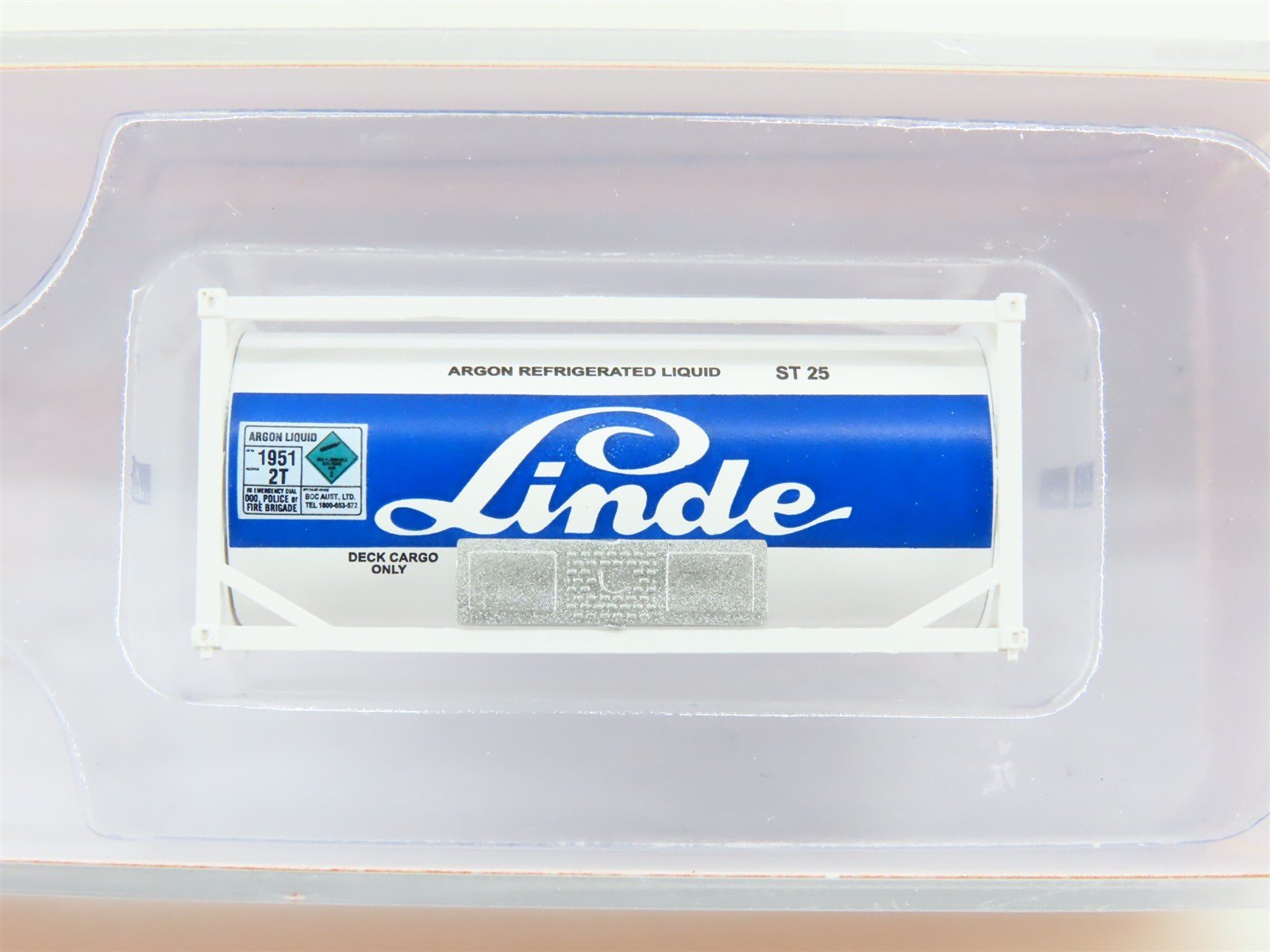 N Scale JTC 205215 Linde Argon 20' Standard Tank Container 2-Pack