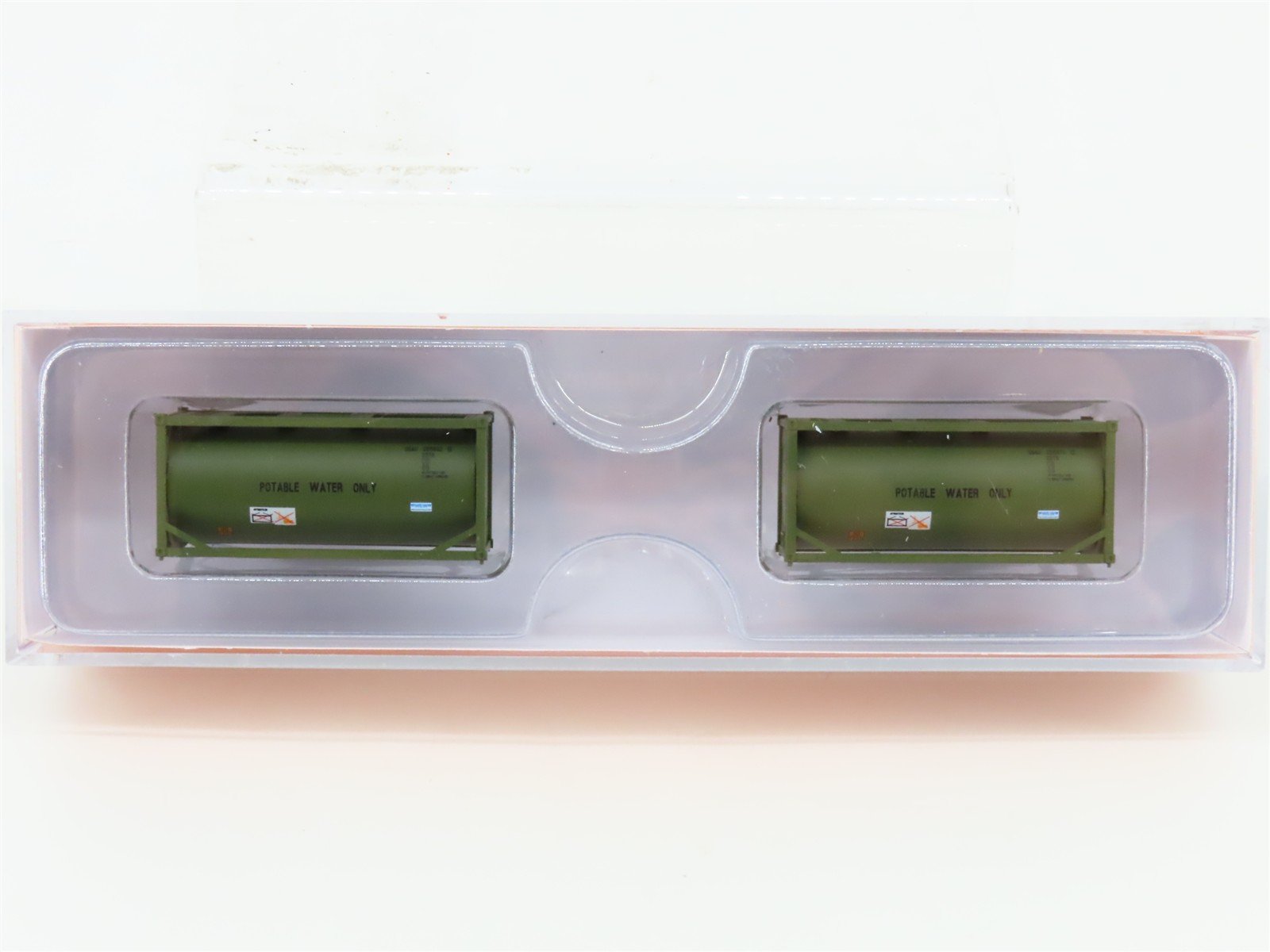 N Scale JTC Military Series 205276 USAU 20' Water Tank Container 2-Pack
