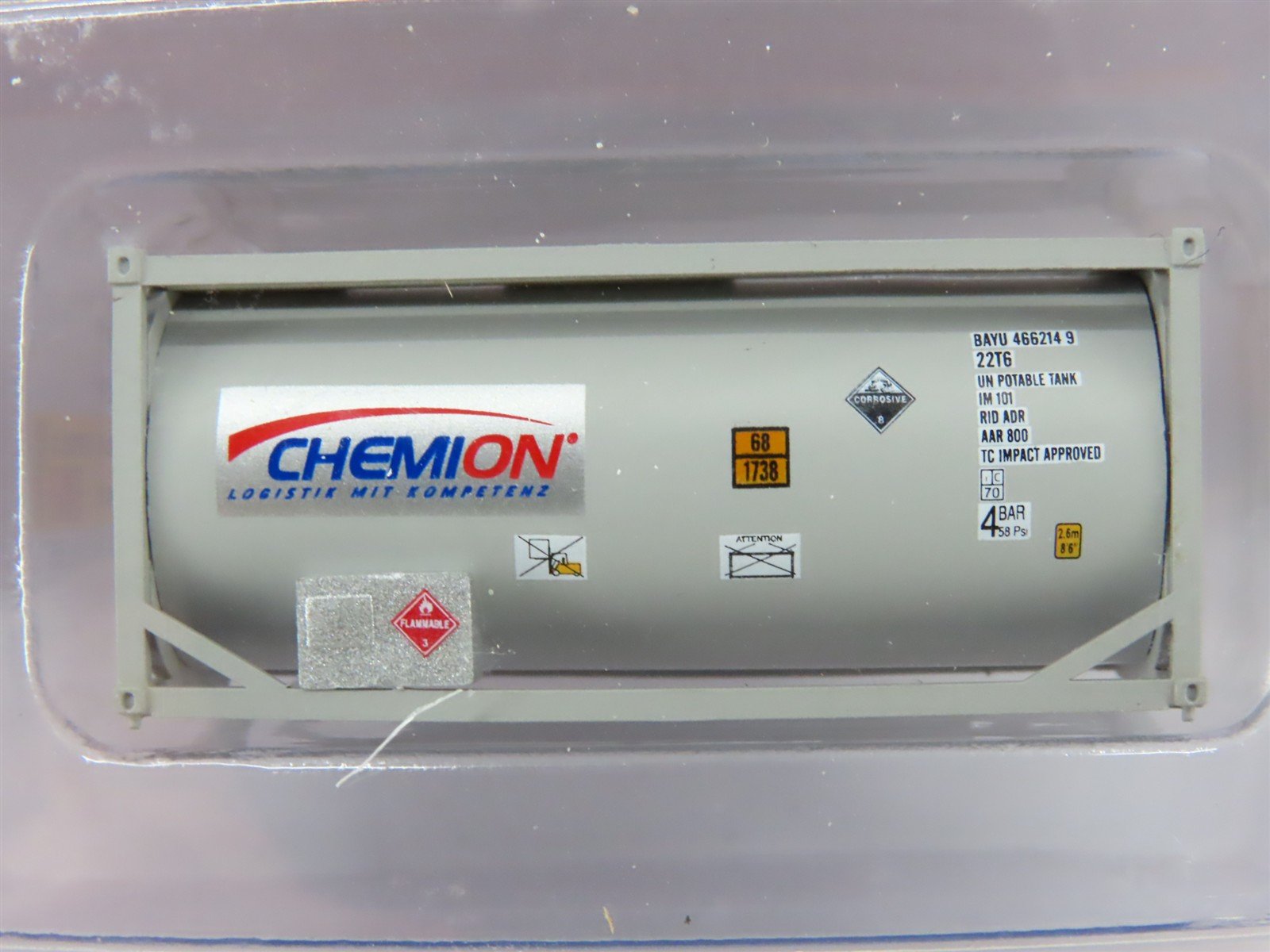 N Scale JTC 205210 Chemion 20' Standard Tank Container 2-Pack
