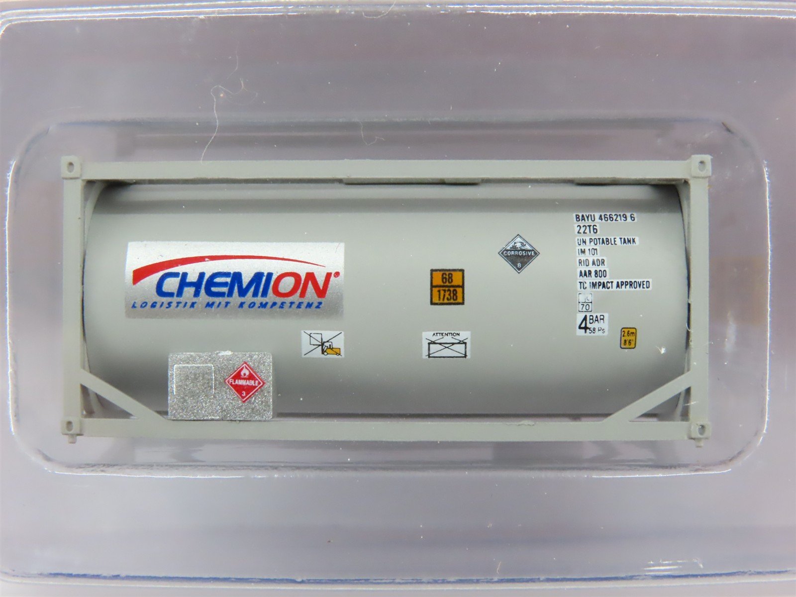 N Scale JTC 205210 Chemion 20' Standard Tank Container 2-Pack