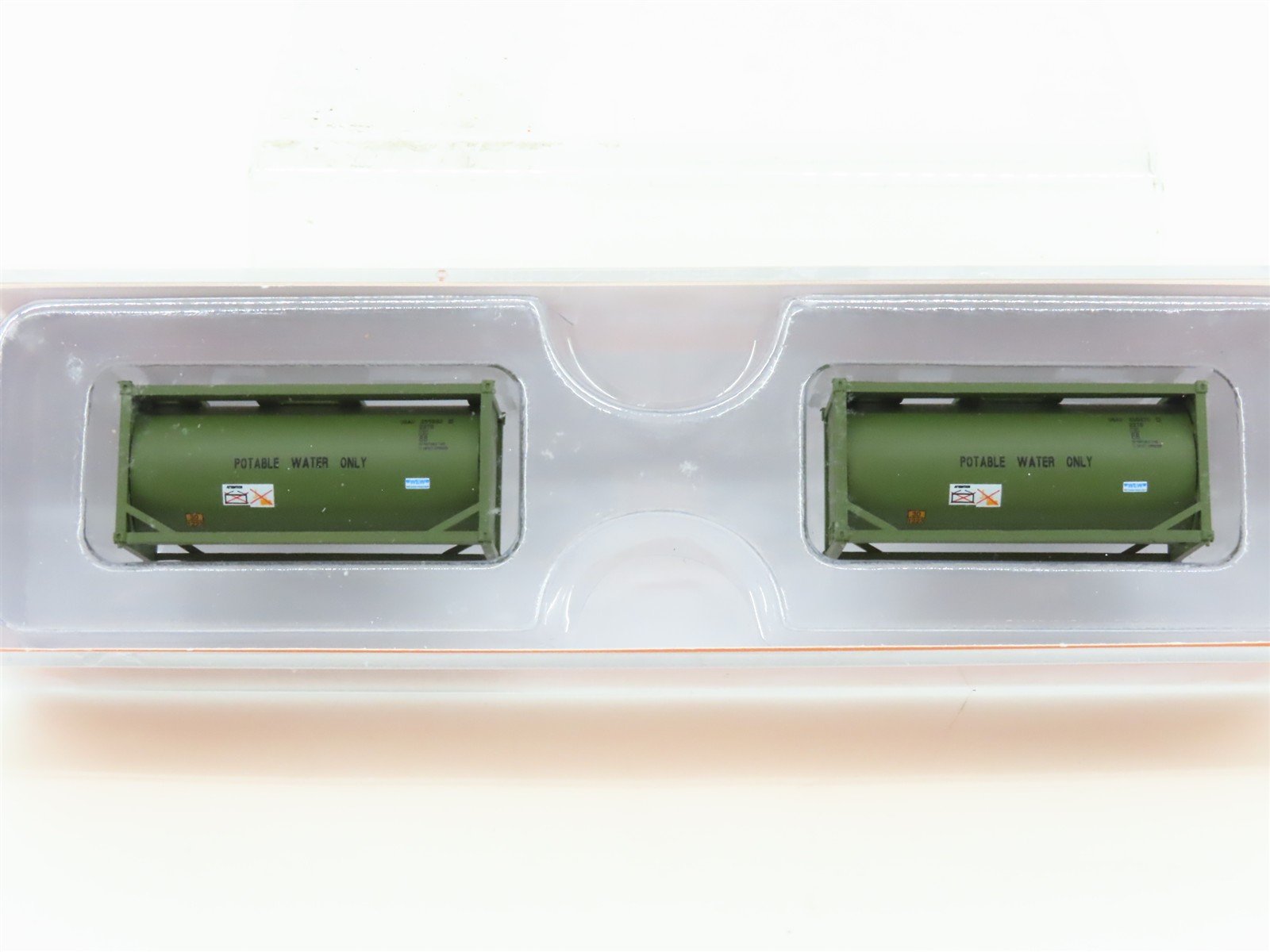 N Scale JTC Military Series 205276 USAU 20' Water Tank Container 2-Pack