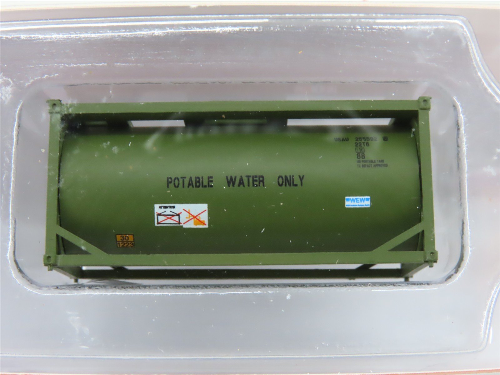 N Scale JTC Military Series 205276 USAU 20' Water Tank Container 2-Pack