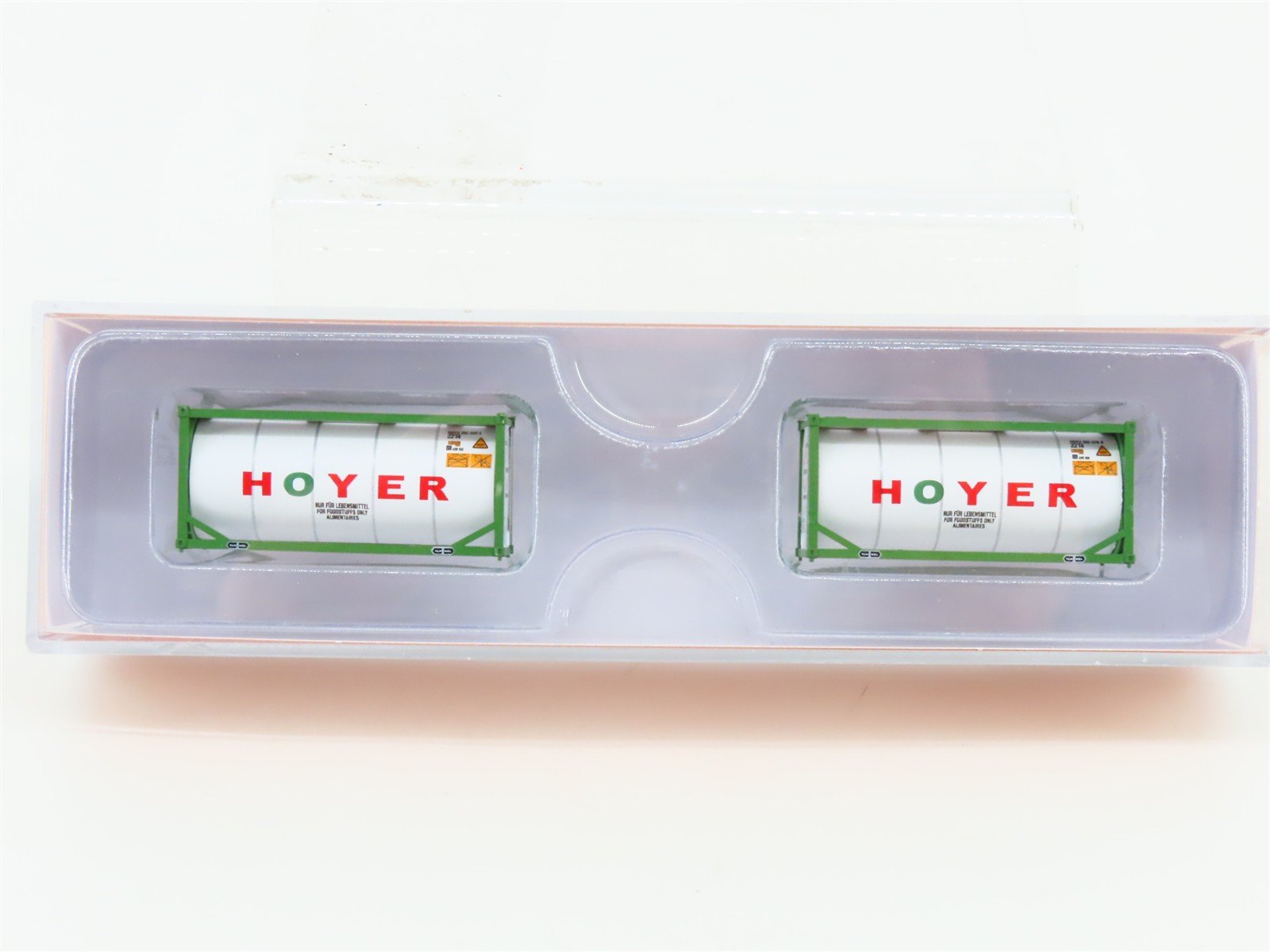N Scale JTC 205209 HOYER (Green) 20' Standard Tank Container 2-Pack