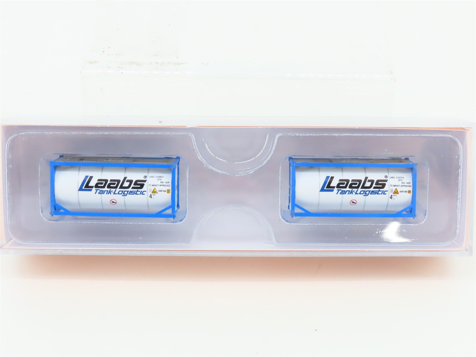 N Scale JTC 205236 Laabs Tank Logistics 20' Standard Tank Container 2-Pack