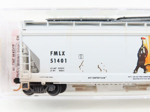 N Scale Micro-Trains MTL 09444530 FMLX FMC Corp. 3-Bay Hopper #51401 w/ Graffiti