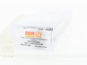N Scale Micro-Trains MTL 09444530 FMLX FMC Corp. 3-Bay Hopper #51401 w/ Graffiti