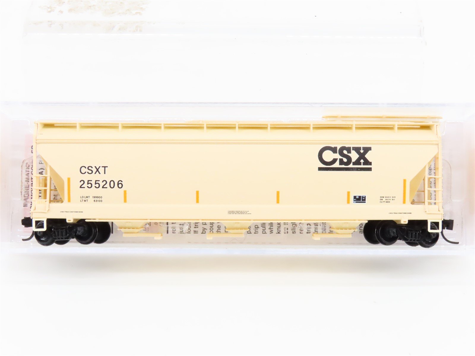 N Scale Micro-Trains MTL 09400610 CSXT CSX 3-Bay Covered Hopper #255206