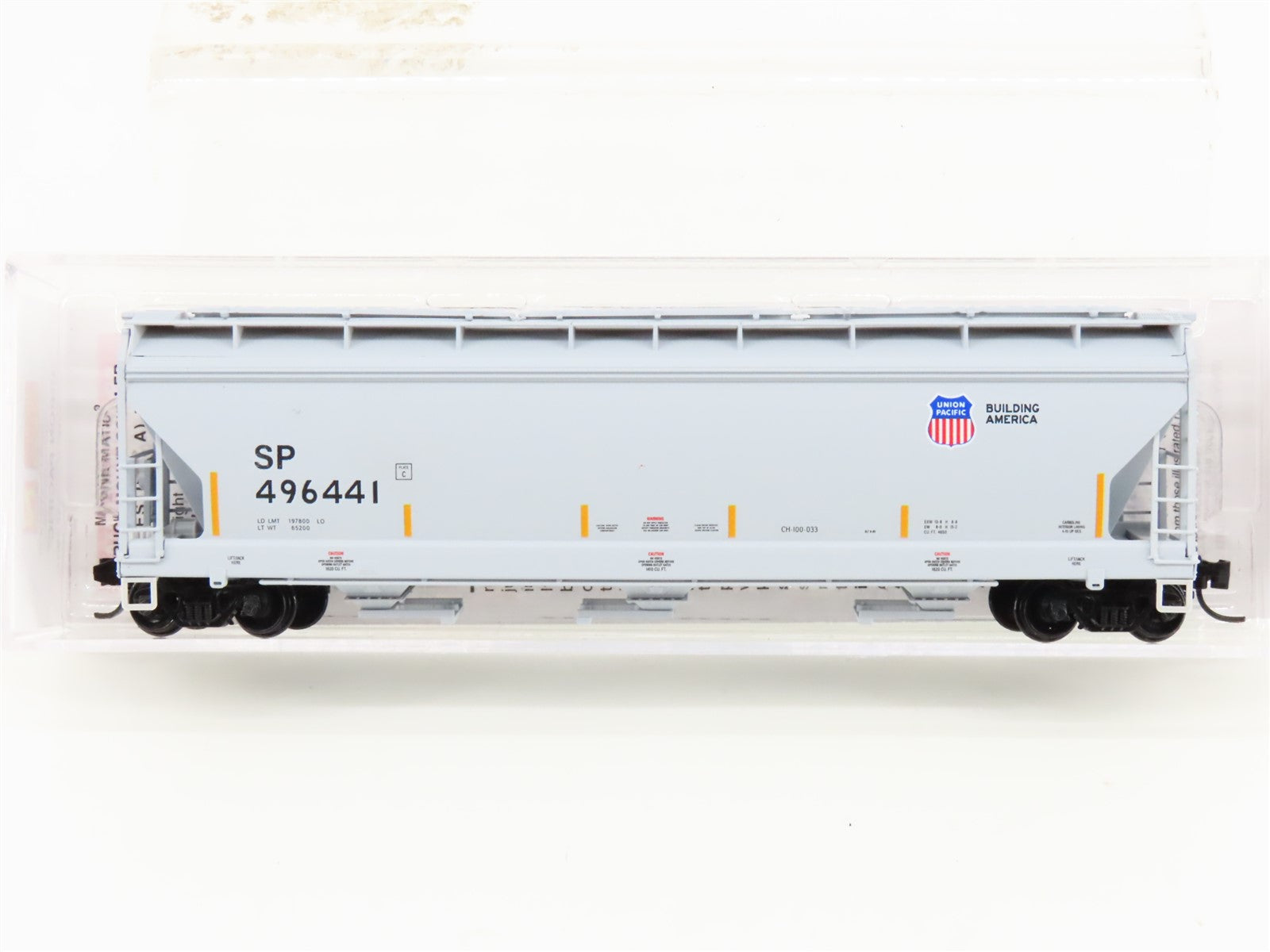N Scale Micro-Trains MTL 09400602 SP Union Pacific 3-Bay Covered Hopper #496441