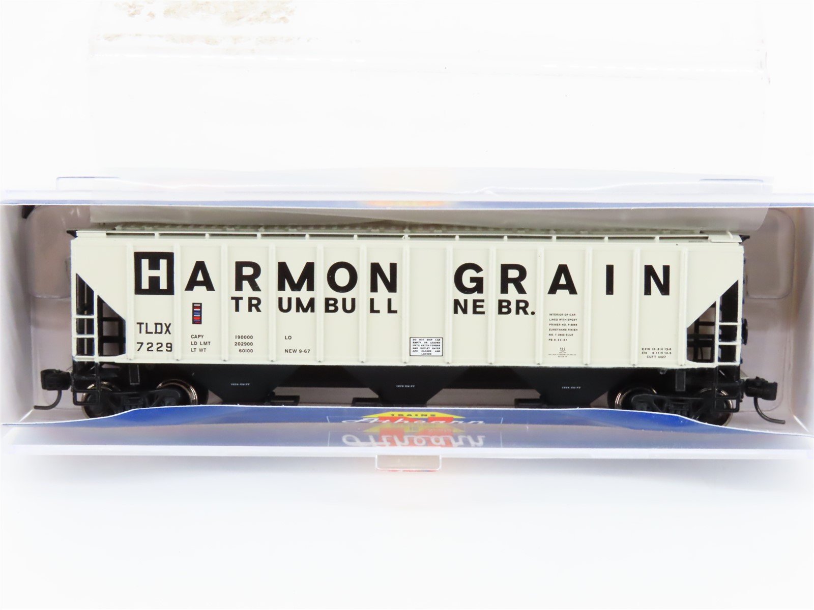 N Scale Athearn ATH27421 TLDX Harmon Grain PS 4427 3-Bay Covered Hopper #7228
