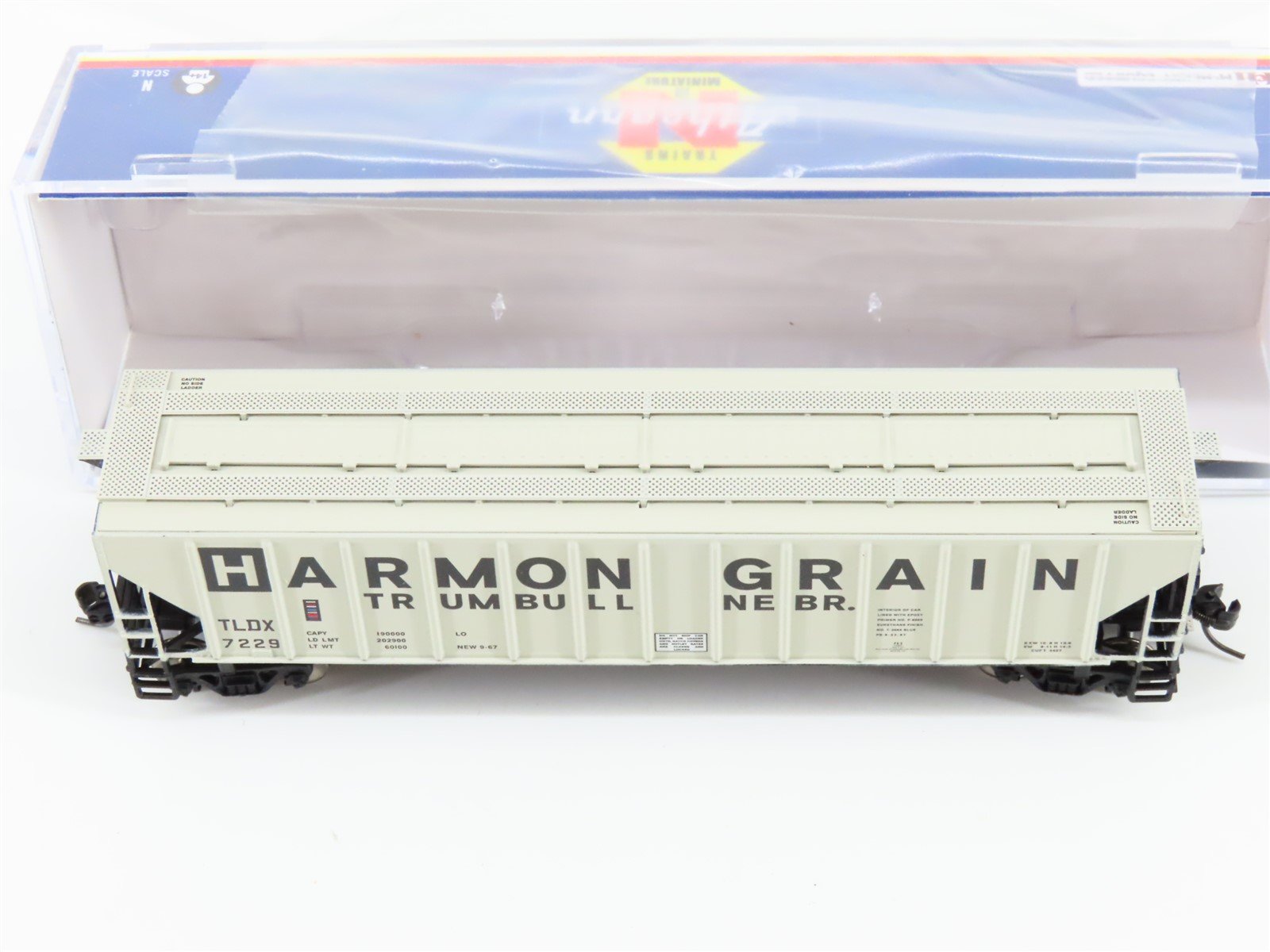 N Scale Athearn ATH27421 TLDX Harmon Grain PS 4427 3-Bay Covered Hopper #7228