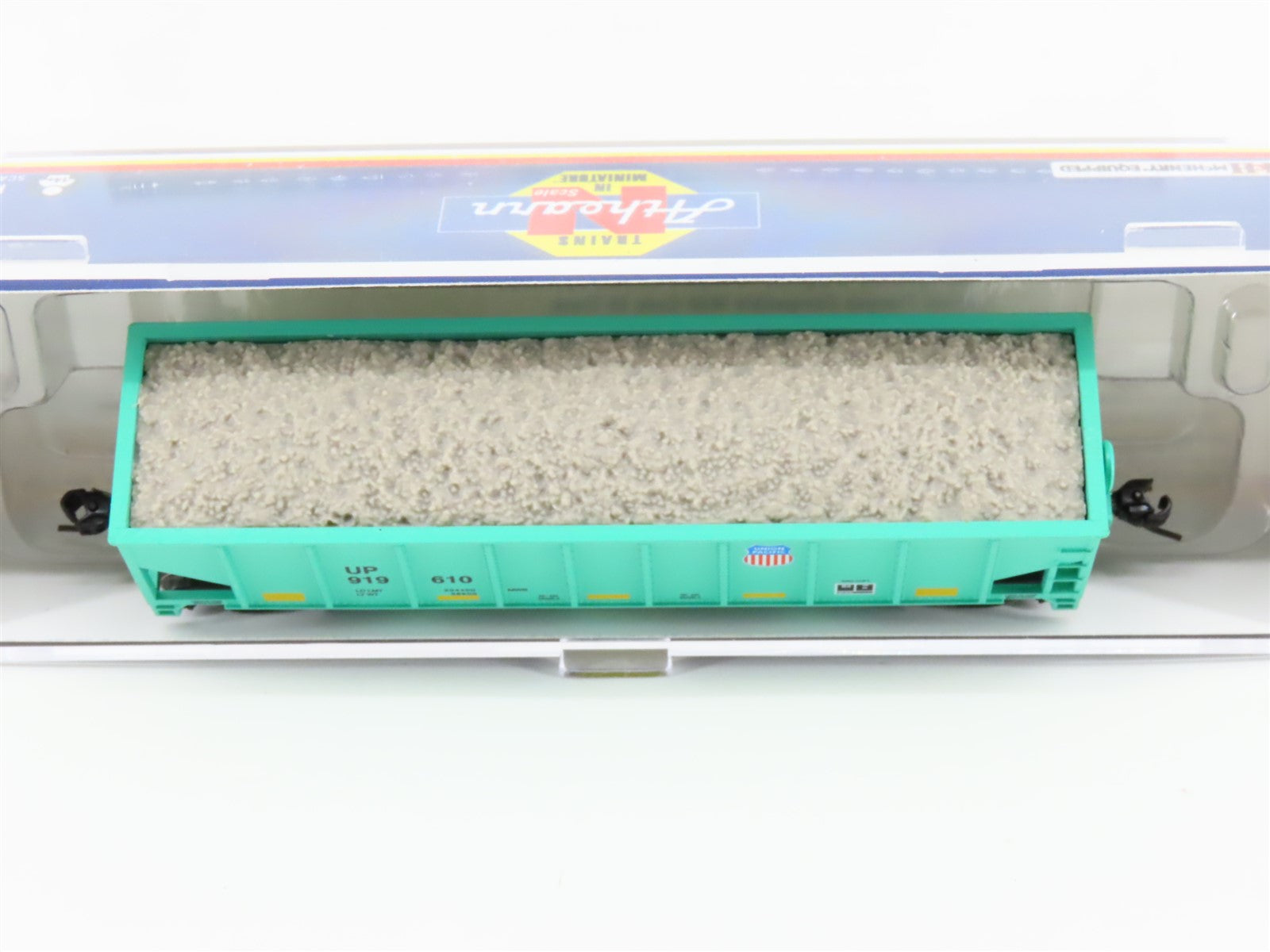 N Scale Athearn ATH1761 UP Union Pacific 40' 3-Bay Hopper #919610 w/ Load