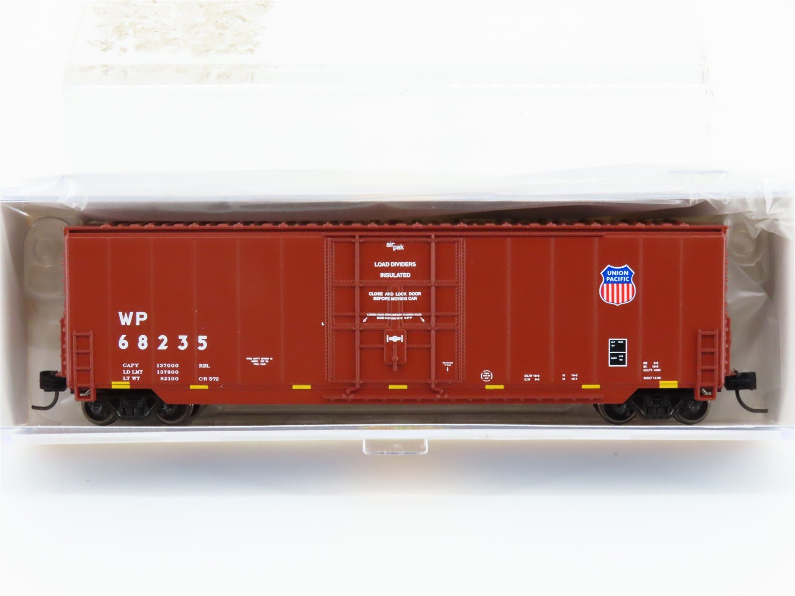 N Scale Athearn ATH3780 WP (Union Pacific Logo) 50' High Cube Box Car #68235
