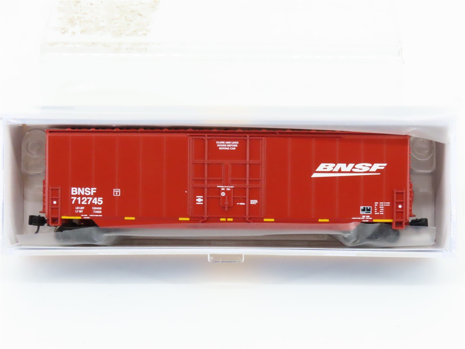 N Scale Athearn ATH3768 BNSF Railway 50' High Cube Smooth Side Box Car #712745