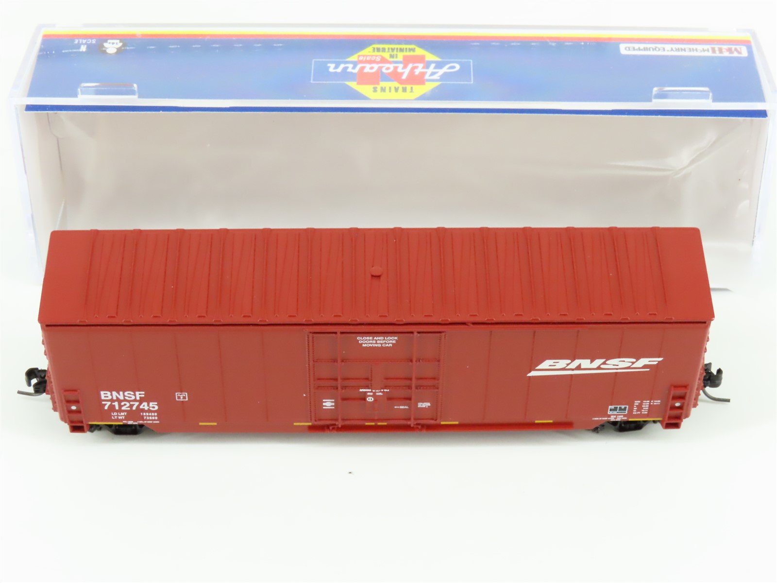 N Scale Athearn ATH3768 BNSF Railway 50' High Cube Smooth Side Box Car #712745