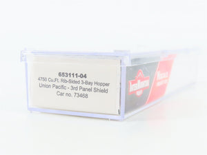 N Scale InterMountain 653111-04 UP Union Pacific 3-Bay Covered Hopper 73468 RTR