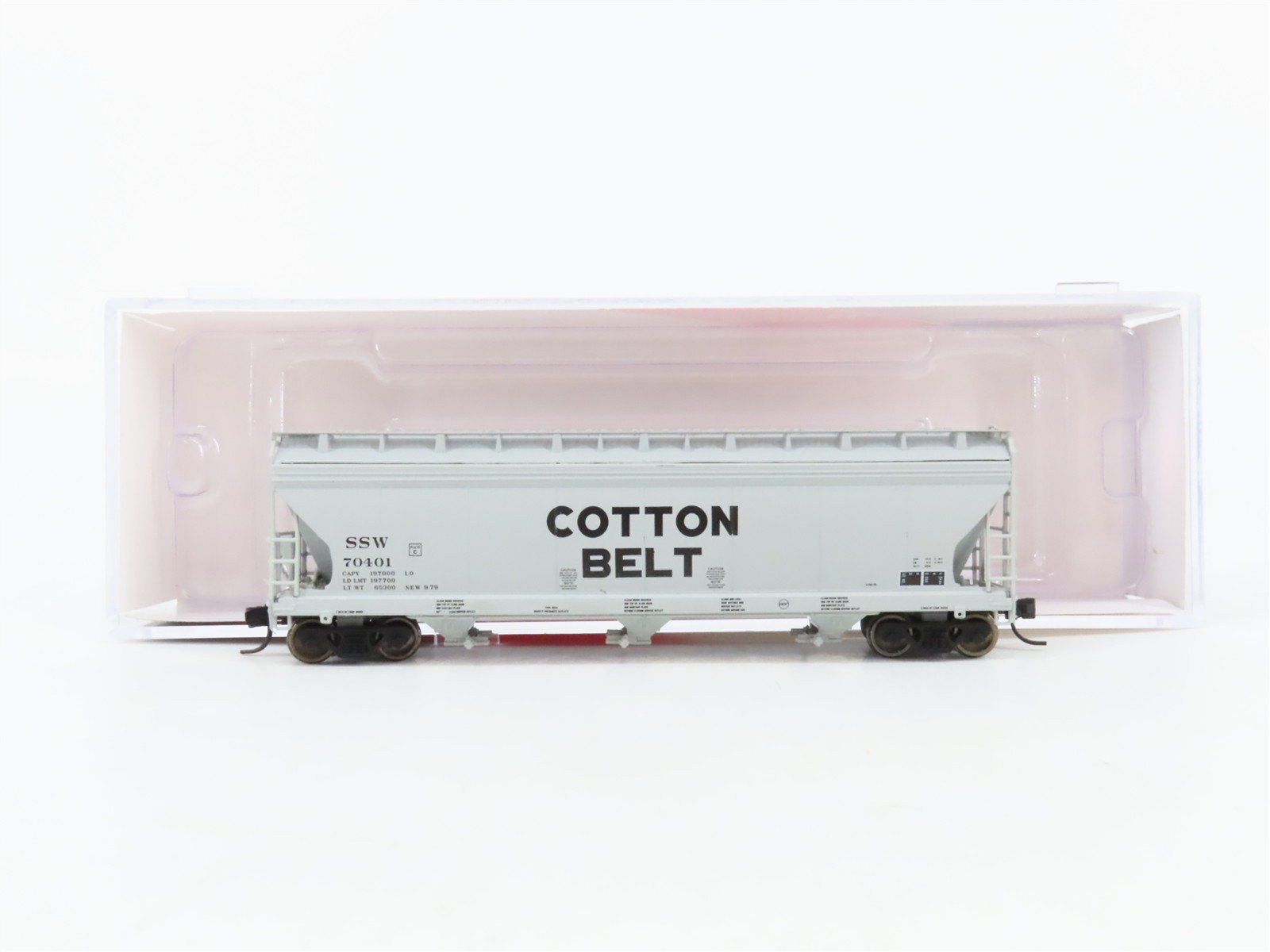 N Scale InterMountain 67044-09 SSW Cotton Belt 3-Bay Covered Hopper 70401 RTR