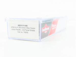 N Scale InterMountain 653111-06 UP Union Pacific 3-Bay Covered Hopper 74005 RTR