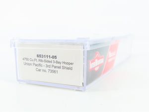 N Scale InterMountain 653111-05 UP Union Pacific 3-Bay Covered Hopper 73561 RTR