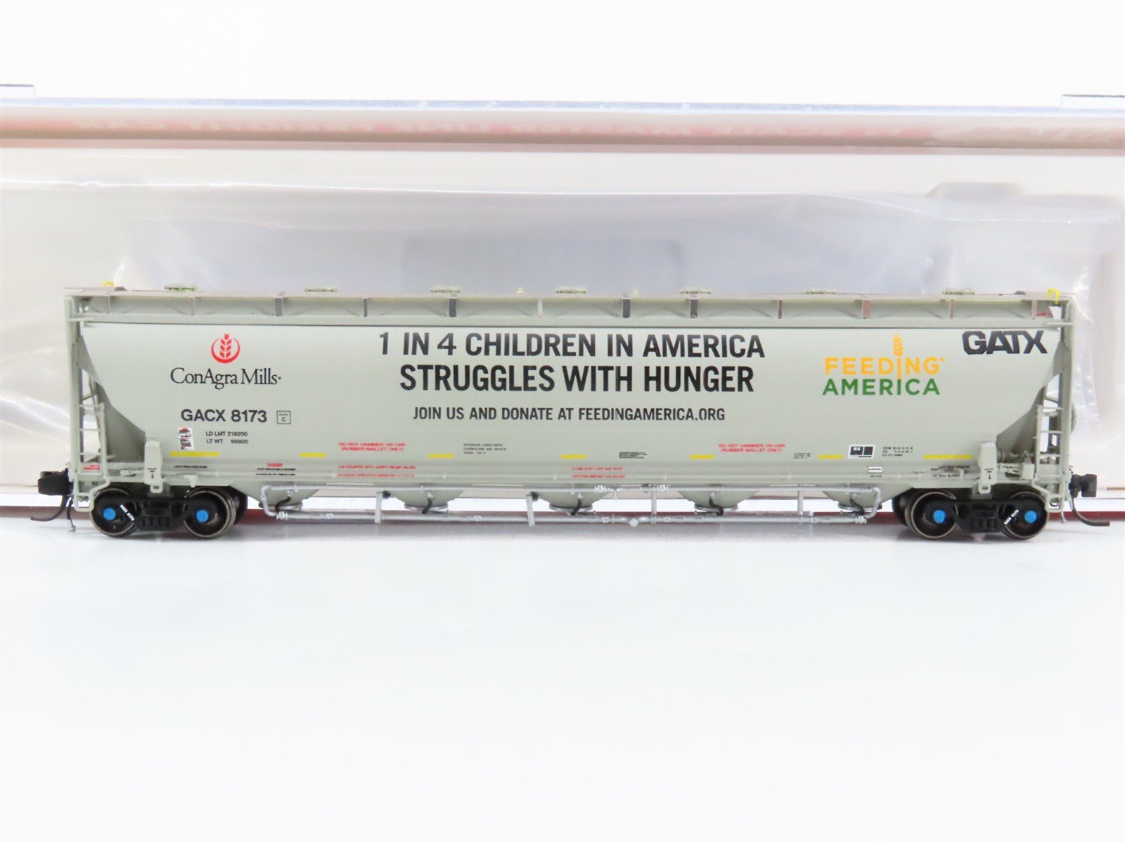 N Scale Atlas 50003250 GACX GATX Trinity 5660 4-Bay Covered Hopper 8173 RTR