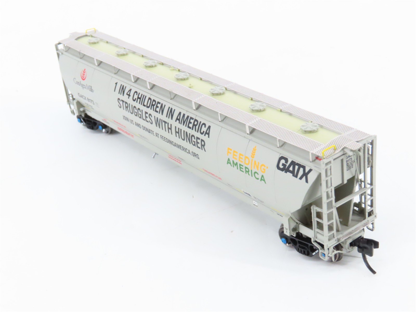 N Scale Atlas 50003250 GACX GATX Trinity 5660 4-Bay Covered Hopper 8173 RTR