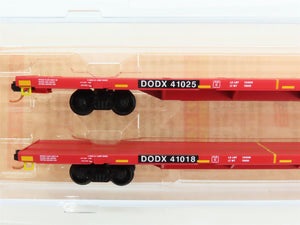 N Scale Micro-Trains 13752040 DODX Department of Defense 68' Flat Car 2-Pack RTR
