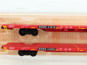 N Scale Micro-Trains 13752040 DODX Department of Defense 68' Flat Car 2-Pack RTR
