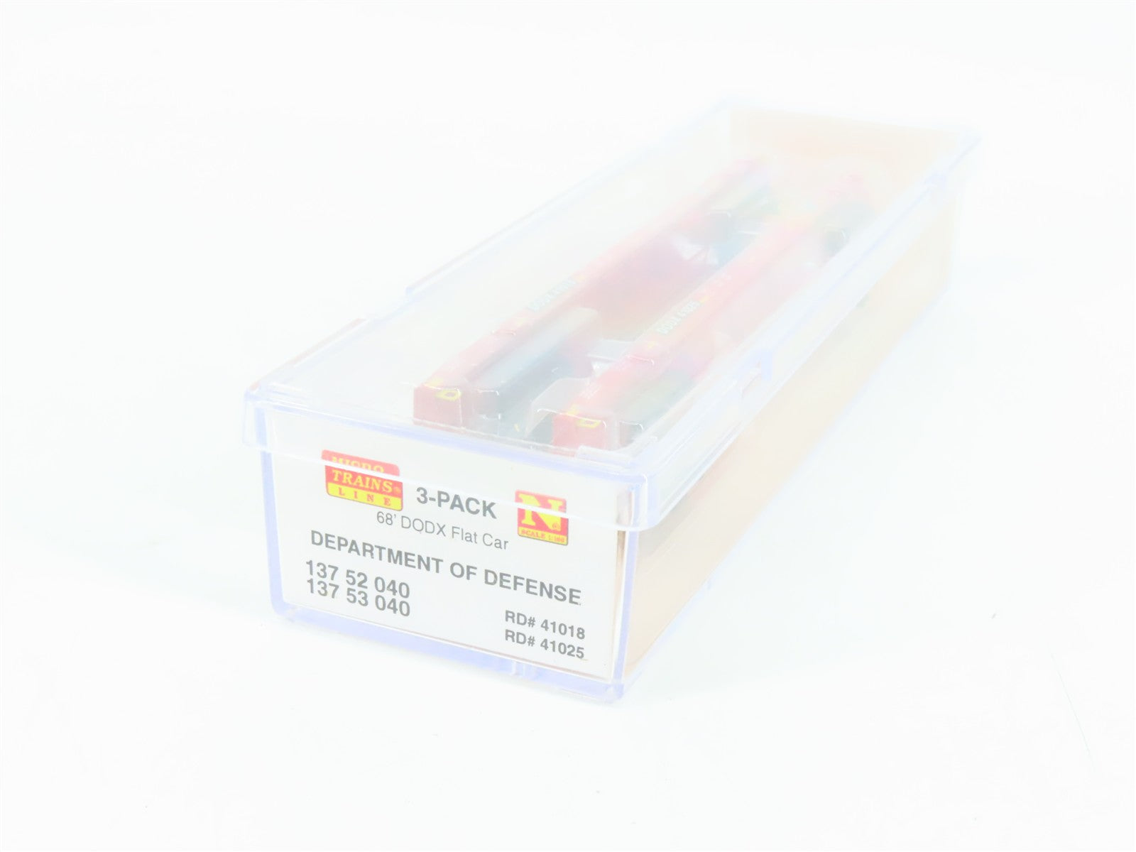 N Scale Micro-Trains 13752040 DODX Department of Defense 68' Flat Car 2-Pack RTR
