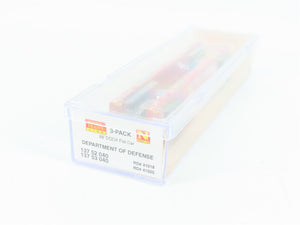 N Scale Micro-Trains 13752040 DODX Department of Defense 68' Flat Car 2-Pack RTR