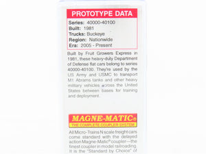 N Scale Micro-Trains 13752023 DODX Department of Defense 68' Flat Car  RTR