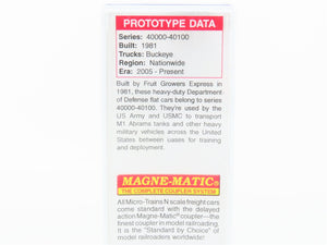 N Scale Micro-Trains 13753023 DODX Department of Defense 68' Flat Car  RTR