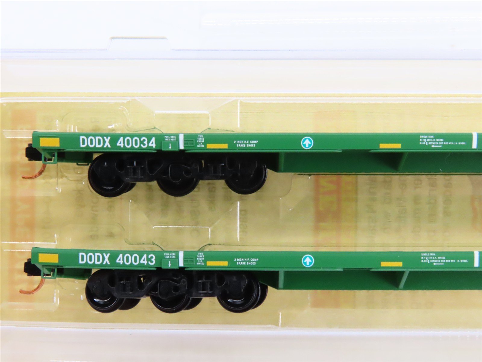 N Scale Micro-Trains 13752010 DODX Department of Defense 68' Flat Car 2-Pack RTR