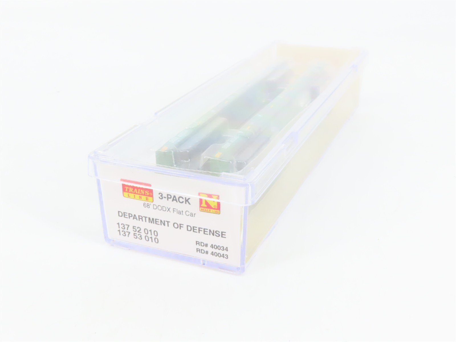N Scale Micro-Trains 13752010 DODX Department of Defense 68' Flat Car 2-Pack RTR