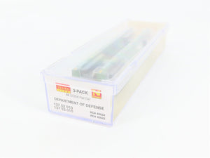 N Scale Micro-Trains 13752010 DODX Department of Defense 68' Flat Car 2-Pack RTR