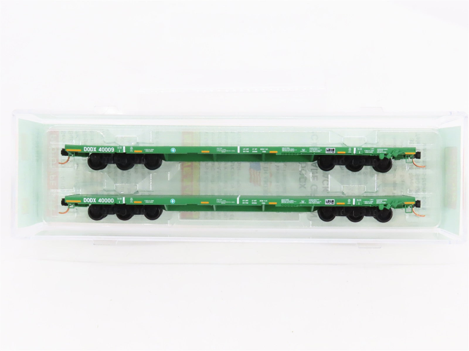 N Scale Micro-Trains 13751012 DODX Department of Defense 68' Flat Car 2-Pack RTR