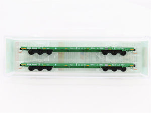 N Scale Micro-Trains 13751012 DODX Department of Defense 68' Flat Car 2-Pack RTR