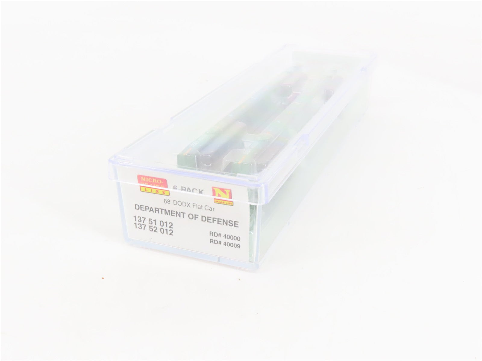 N Scale Micro-Trains 13751012 DODX Department of Defense 68' Flat Car 2-Pack RTR