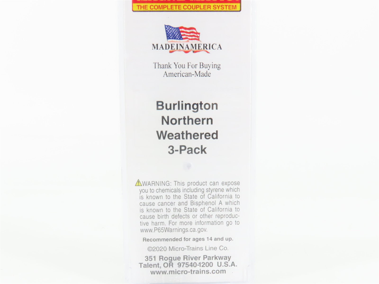 N Scale Micro-Trains 09953240 BN Burlington Northern 3-Bay Covered Hopper RTR
