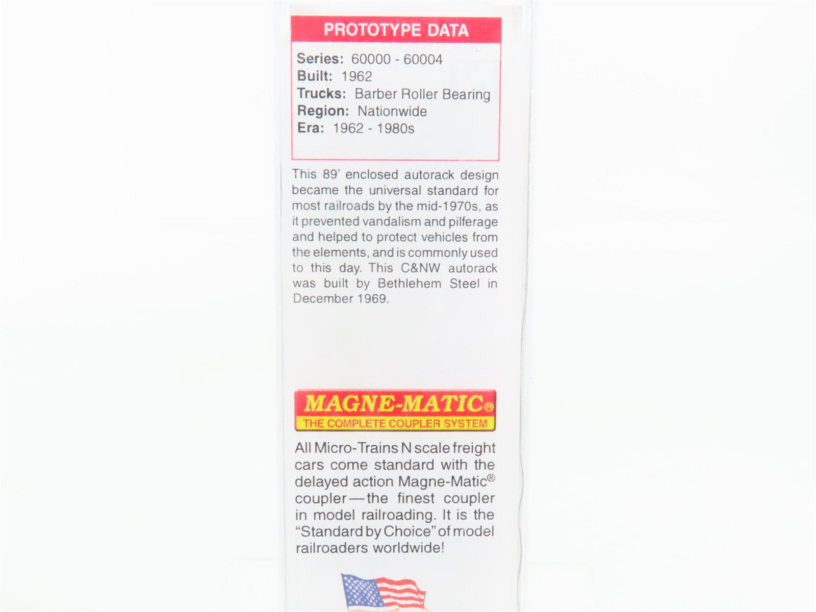 N Scale Micro-Trains 11100230 Chicago & North Western 89' Auto Carrier RTR