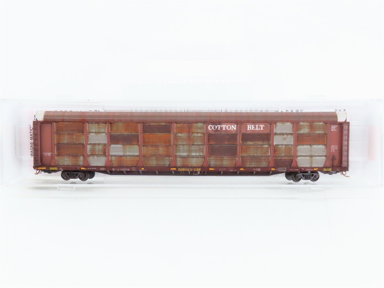 N Scale Micro-Trains 11144320 Cotton Belt 89' Tri-Level Closed Auto Carrier RTR