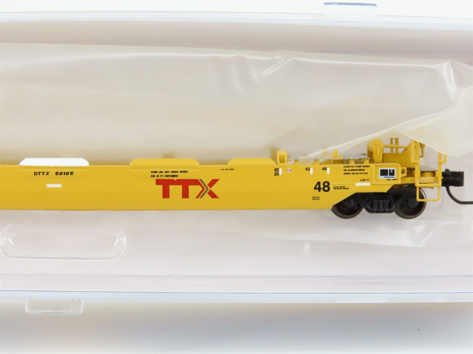 N Scale Athearn ATH12374 DTTX TTX 48' Husky Stack Well Car #56165